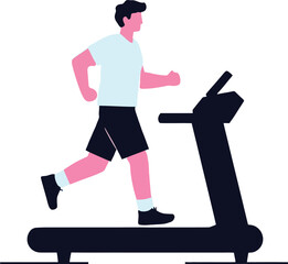 Person Exercising on Treadmill – Fitness Vector Illustration