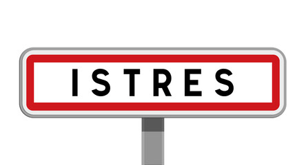 Panneau sur poteau d'Istres, Bouches-du-Rhône, Provence-Alpes-Côte d'Azur