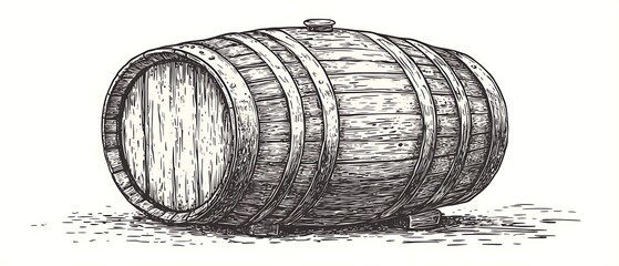 Vintage Wine Barrel Illustration
