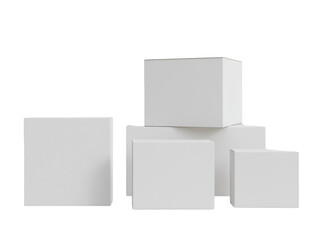 Obraz premium Creative cardboard box arrangement with cutout background studio setting product photography minimalist view