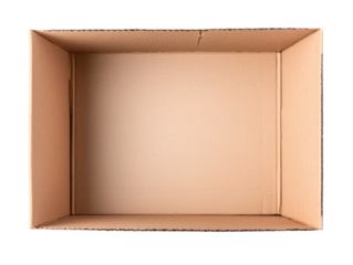 Action-packed cardboard box with cutout background for creative projects ideal for design inspiration