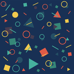 Bright geometric design for your projects. Colorful modern geometric shapes.