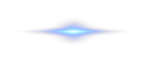 Png Glowing horizontal blue light line with radiant shine and beam effect. Futuristic energy streak with shimmer, flare, and neon glow. Perfect for digital highlights. Png illustration.
