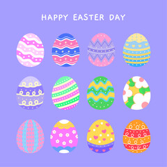 Happy Easter Day, Colorful Easter Eggs Illustration, Festive Spring Delight