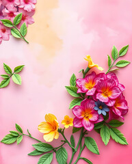 Fototapeta premium Seamless panoramic floral pattern summer theme, created by generative ai