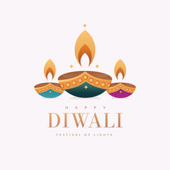 Diwali, festival of Lights, Diwali design elements with Happy Diwali typography