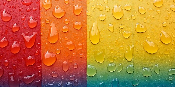 Water Drops on Rainbow Gradient