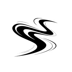 Abstract Black Swirl on Gradated Background