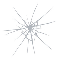 Broken glass with cracks, window shatter effect and vector realistic texture. Broken glass or shattered glass for cracked background