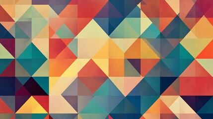Fototapeta premium Abstract geometric pattern with warm-toned triangles.