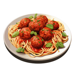 Spaghetti with Tomato Sauce in a Plate
