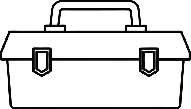 recommend clip art: Toolbox outline vector, tool chest line art vector