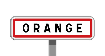 Panneau sur poteau d'Orange, Vaucluse, Provence-Alpes-Côte d'Azur