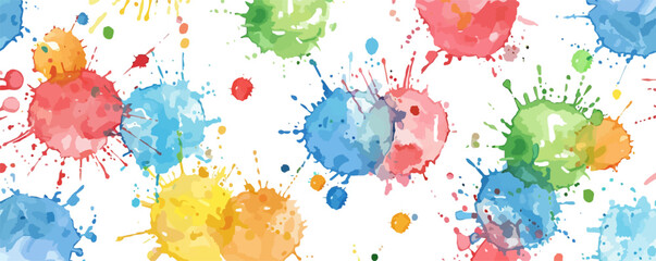 Colorful paint splatter abstract background with vibrant ink blots.