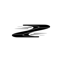 Abstract Streamline Logo - Black and White, Minimalist Design