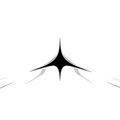 Abstract Starburst Logo: Minimalist Black Geometric Design on White