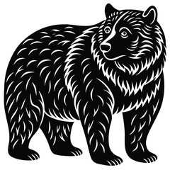 Obraz premium Wild bear vector illustration, a silhouette of a big mammal