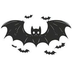Fototapeta premium Halloween Bat flat vector icon, transparent background