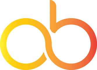 minimalist letter OB or OP or DO or QO logo concept vector icon