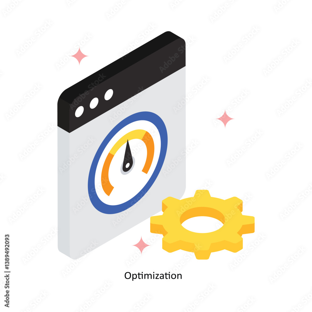 Poster optimization concept isometric style illustrations. eps 10 file