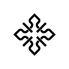 Obraz premium Elegant Black Ornament: Minimalist Geometric Design on White Background