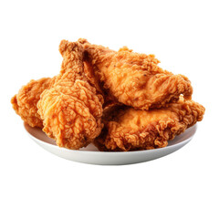 fried chicken wings on white background