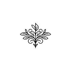 Elegant Line Art Botanical Logo: Minimalist Foliage Design
