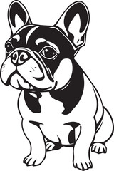 French bulldog. Hand drawn vector illustration	
