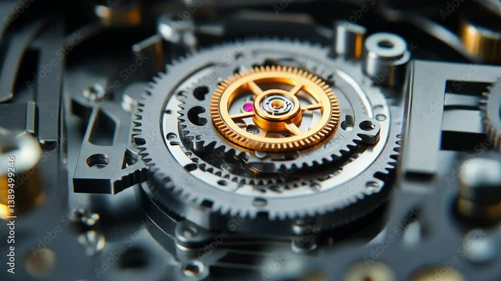 Poster intricate watch mechanism: a detailed macro shot showcasing the precision and complexity of a watch'