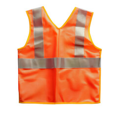 Reflective safety vest in bright orange color suitable for construction, road work, or outdoor activities during daylight or low light conditions