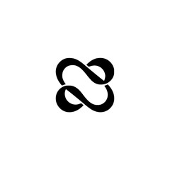 Modern Infinity Symbol Logo in Black on Light Gray, Minimalism