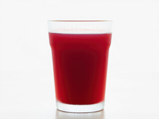 Fresh Red Pomegranate Juice in Clear Glass on White