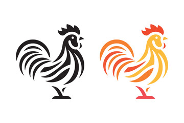 Simple chicken designs, vector logo, chicken logo vector