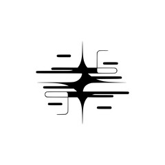 Abstract Black and White Vector Design with Sharp Geometric Lines