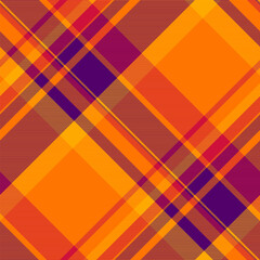 Vibrant abstract plaid pattern in fiery orange, deep purple, and red hues.  A dynamic design perfect for textiles, web backgrounds, or modern branding.