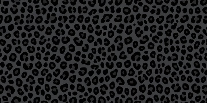 Sleek black leopard print, minimalist seamless vector pattern, abstract, stylish