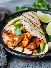 Delicious tortilla filled with Mexican ingredients and Indian spices like turmeric and garam masala