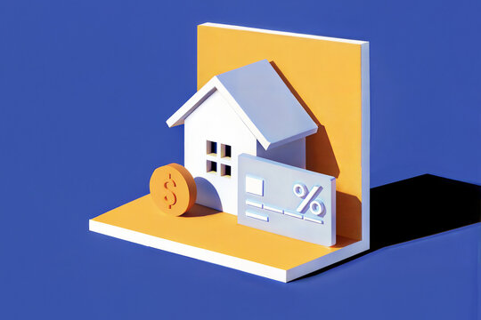Mortgage and finance concept &ndash; house, percentage 