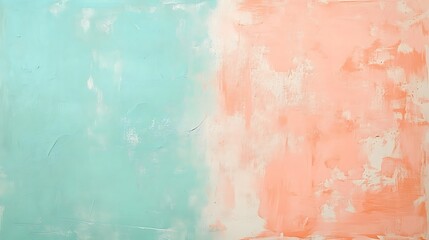 Fototapeta premium Abstract pastel teal and peach textured background.