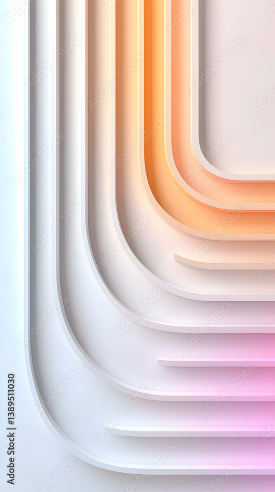 Aufkleber abstract pastel gradient background with soft curves and geometric shapes