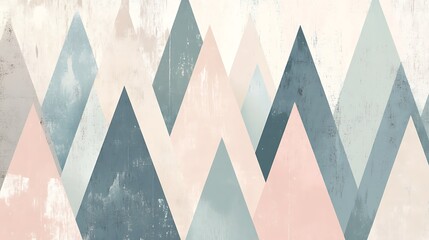 Abstract pastel mountain range art print.