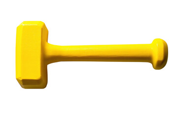 Bright yellow toy hammer playful design simple shape cheerful color isolated on white background