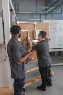 Disabled men at workshop