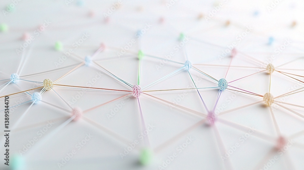 Poster interconnected nodes representing design concepts for modern visuals