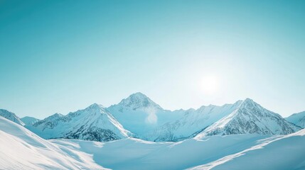 Obraz premium Scenic view of snowy mountains against a clear sky