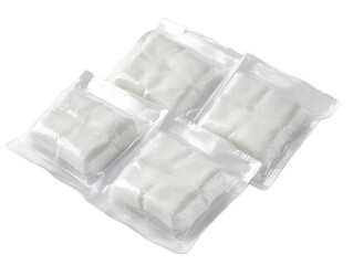 Obraz premium Adventure-ready hand warmers with chemical activation visible through transparent sections, packaging opened showing multiple units, white background