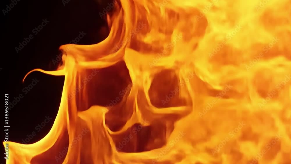 Poster vibrant and intense flames dancing against a dark background creating dynamic patterns of light and 