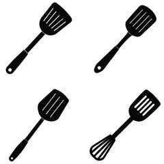 Spatula Vector Shilhouette Bundle Set Collection