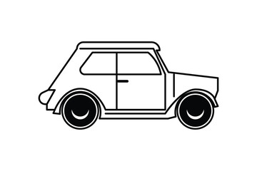 Car silhouettes line art vector on white background