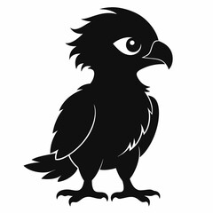 Obraz premium eaglet baby silhouette isolated white background